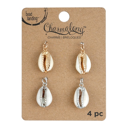 Charmalong&#x2122; Gold &#x26; Rhodium Shell Charms by Bead Landing&#x2122;